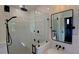 Contemporary bathroom with a glass-enclosed shower, sleek fixtures, and a vanity at 608 Grove N St, St Petersburg, FL 33701