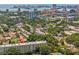 An aerial view showcases the property amidst lush greenery, close to the city and waterfront at 701 S Madison Ave # 505, Clearwater, FL 33756