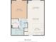 A well-designed floor plan shows a spacious layout, including bedroom, living room, and kitchen at 701 S Madison Ave # 505, Clearwater, FL 33756