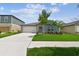 Well-maintained home featuring a two-car garage, beautiful landscaping, and a welcoming entrance at 13235 Palmerston Rd, Riverview, FL 33579