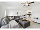 Open concept living room leading into the kitchen with modern decor at 13235 Palmerston Rd, Riverview, FL 33579