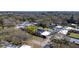 Aerial view of a neighborhood featuring low-rise residential buildings and tree coverage at 1371 Mission Hills Blvd, Clearwater, FL 33759