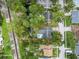 Aerial view of property highlighting the backyard pool, greenery, and neighborhood at 6051 65Th N Ave, Pinellas Park, FL 33781