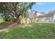 View of the backyard with a wooden fence at 6263 Oak Cluster Cir, Tampa, FL 33634