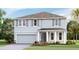 Charming two-story home with a neutral color scheme, attached garage, and well-maintained front yard at 6413 Gladeview Way, Land O Lakes, FL 34638