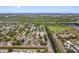 Scenic aerial view of residential area with canal access, nearby park, and lush green landscapes at 7676 18Th St N, St Petersburg, FL 33702