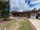 Single-story brick house featuring a welcoming front porch and a mature tree in the yard at 9218 N 52Nd St, Tampa, FL 33617