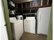 Unfinished laundry room with shelving, washer, dryer and refrigerator at 9218 N 52Nd St, Tampa, FL 33617