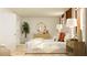 Stylish main bedroom with two windows, warm decor, and plush bedding, creating a cozy retreat at 9364 Bonita Mar Dr, Parrish, FL 34219