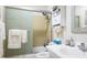 Bathroom with vanity and tiled shower at 1851 Bough Ave # A, Clearwater, FL 33760