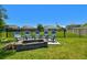 Relaxing backyard fire pit with comfortable seating, perfect for outdoor entertaining at 2648 Lake Manor Dr, Land O Lakes, FL 34639