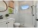Modern bathroom with subway tile shower and stylish fixtures at 2648 Lake Manor Dr, Land O Lakes, FL 34639