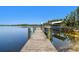 Private boat dock on the lake with boat lift and calm water at 2648 Lake Manor Dr, Land O Lakes, FL 34639