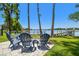 Lakeside firepit seating area, ideal for enjoying waterfront views at 2648 Lake Manor Dr, Land O Lakes, FL 34639