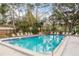 Sparkling community pool surrounded by comfortable lounge chairs and shaded by mature trees for relaxing outdoor enjoyment at 2650 Countryside Blvd # C204, Clearwater, FL 33761