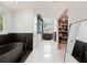 Bright bathroom features a freestanding tub, marble floors, and a shoe closet at 31949 Amberlea Rd, Dade City, FL 33523
