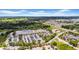 Aerial view of a shopping plaza with a variety of stores and a large parking lot at 32624 Summerglade Dr, Wesley Chapel, FL 33545
