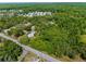 Expansive aerial view showcasing the property's lush greenery and serene setting amid mature trees and a neighborhood at 3373 Olson Rd, Spring Hill, FL 34607