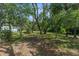 Spacious backyard with mature trees providing shade and a peaceful setting at 3373 Olson Rd, Spring Hill, FL 34607