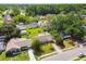 Aerial view showcases a suburban neighborhood with established trees and varied home designs at 3628 Dellefield St, New Port Richey, FL 34655