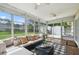Cozy sunroom with comfortable seating and views of the lush backyard, perfect for relaxation at 3628 Dellefield St, New Port Richey, FL 34655