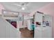 bedroom featuring a bunk bed with an attached desk, wood floors, and a closet at 3849 Hollow Oak Pl, Land O Lakes, FL 34639