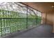 Enclosed patio showing a decorative leaf-covered privacy screen at 4411 Shady Terrace Ln # 213, Tampa, FL 33613