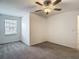 Large bedroom featuring neutral carpet, ceiling fan, and one window with natural light at 4567 Tuscan Loon Dr, Tampa, FL 33619