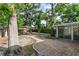 Backyard with a brick patio under gazebo at 5210 Dr Martin Luther King Jr St N St, St Petersburg, FL 33703