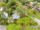 Aerial shot showcasing the property's lush landscaping and serene setting with mature trees providing ample shade at 5625 Atlantic N Ave, St Petersburg, FL 33703