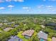 Expansive aerial view of a home with a screened pool in a lush, green neighborhood under a bright, partly cloudy sky at 5823 Terncrest Dr, Lithia, FL 33547