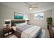 Modern bedroom features stylish decor, contemporary furniture, and a large window at 6841 Mitchell Cir, Tampa, FL 33634