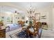 Inviting dining area with a chandelier, wood furnishings, and view to the living room at 6934 Duffy Ln, Tampa, FL 33616