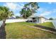 Spacious backyard featuring lush green grass, a privacy fence, and a covered patio for outdoor enjoyment at 10202 Bellhurst Ct, Tampa, FL 33615