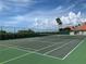 Well maintained tennis court with lush landscaping and clear sky for outdoor recreation at 1290 Gulf Blvd # 702, Clearwater Beach, FL 33767