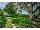 Spacious backyard featuring a lush green lawn and mature trees, perfect for outdoor activities at 14534 Yacht Club Blvd, Seminole, FL 33776