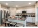 Modern kitchen features white cabinets, stainless steel appliances, a kitchen island with seating at 14819 Summer Branch Dr Dr, Lithia, FL 33547