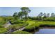 Scenic waterfront park with lush greenery, a charming gazebo, and serene water views at 1536 Ember Ln, Tarpon Springs, FL 34689