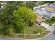 Aerial view of a home with mature trees and lush landscaping at 1715 Larabie Ct, Brandon, FL 33511