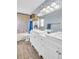 Bathroom featuring double sinks, framed mirrors, and bathtub with shower at 1715 Larabie Ct, Brandon, FL 33511