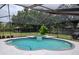 Screened-in pool and spa with a waterfall feature and a gazebo in the landscaped backyard at 18004 Clear Lake Dr, Lutz, FL 33548
