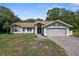Charming single-story home featuring a two-car garage and landscaped front yard at 204 Oak Lake Dr, Spring Hill, FL 34608