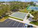 Aerial view of community shuffleboard courts with parking at 2330 Ecuadorian Way # 30, Clearwater, FL 33763