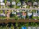 Overhead view of a home featuring a pool, landscaping, and waterfront access in a serene neighborhood at 243 45Th Ne Ave, St Petersburg, FL 33703