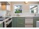 Bright kitchen features stainless appliances, modern cabinetry, a farmhouse sink, and backyard views at 243 45Th Ne Ave, St Petersburg, FL 33703