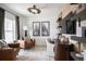 Modern home office space with stylish desk, seating, and decor, creating a functional and inviting workspace at 36927 Sagemoor Dr, Zephyrhills, FL 33541