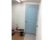 Blue door leads into this space that is perfect for storage at 401 Pennsylvania Ave, Crystal Beach, FL 34681