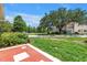 Well-maintained front yard with lush greenery and a view of the neighborhood at 4202 Harbor House Dr # 24, Tampa, FL 33615