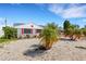 Landscaped front yard with a palm tree, decorative plants, and white stone ground cover at 638 La Jolla Ave, Sun City Center, FL 33573