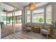 Cozy sun room with large sliding glass doors leading to outdoor screened in patio at 7725 235Th E St, Myakka City, FL 34251
